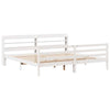 Bed Frame with Headboard White 200x200 Solid Wood Pine H1H9