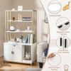 Indoor Tall Pet House Corner Shelf Cat Litter Box Enclosure-White