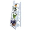 4 Tiers Wooden Ladder Storage Shelf Flower Plant Folding Pot Stand Display Rack
