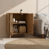 Rattan Door Cabinet Kitchen Living Room Wooden Storage Cupboard Shelf Sideboard