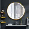 LUVODI LED Bathroom Mirror with Golden Frame, 800x800mm Round Illuminated