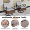 3 Piece Patio Swivel Rocker Set Wicker Rocking Chairs w/ Back Cushions