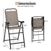 2Pcs Garden Patio Chairs Folding Bar Stool Set High Top Bar Chair Leisure Chairs