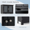 Freestanding Floor Cabinet Tall Bathroom Storage Cabinet-Black
