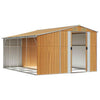 Swpsd Garden Shed Brown 277x365.5x179 Galvanised Steel Storage Shed F7T2