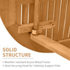 3 Piece Wooden Folding Bistro Set Dining Table and Chairs for Outdoor Patio