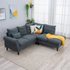L-Shaped Corner Sofa, Sectional Couch with Built-in USB Port Chaise