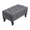 Vintage Padded Bench Stool Footstool Chair Rectangle Seat Studded Buttoned Stand