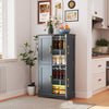 Bathroom Floor Storage Cabinet 110cm Freestanding Pantry Cabinet-Gray