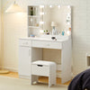 Dressing Table Makeup Vanity Desk With LED Lighted Mirror & 2 Drawers 1 cabinet
