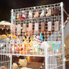 3 Tier Wire Grid Retail Display Shelf Merchandise Display Rack Stand w/10 Hooks