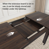 Expandable Dining Table Wooden Space Saving Compact 4-6 Seat Kitchen Desk Brown