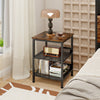 Modern Sofa Side Accent Table Nightstand 3-Tier Square End Table Storage Shelf