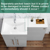 Bathroom Vanity Unit Sink Cabinet Grey Left Hand Basin Cupboards & Square Toilet