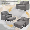 2 Seater Sofa Bed, 3in1 Convertible Fabric Pull Out Sleeper Sofa Couch Guest Bed