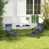 2 in 1 Folding Camping Chair Portable Garden Fishing Chair w/ Cup Holder Armrest