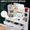 Dressing Table Set with LED Lights Vanity Makeup Desk Table with 2 Drawers UK