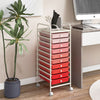 Mobile Rolling Utility Cart 10 Drawers Storage Trolley Home Office Organizer