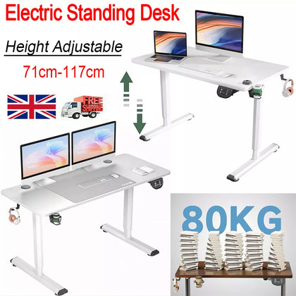 140cm 110cm Electric Height Adjustable Standing Desk Sit to Stand Computer Table