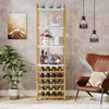 Tribesigns Corner Wine Rack with Glass Holder and Storage Shelves Gold