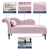 Chaise Lounge Elegant Colourful Velvet Reader's Bedroom Lounge Sofa w/ Wood Legs