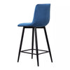 Set of 2 Velvet Chairs High Back Bar Stools Footrest Backrest Metal Legs Pub