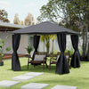 Sturdy Party Gazebo Marquee With Curtain Garden Furniture W/Ground Stake