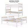 Kids Bunk Beds Double Pine Wooden Bunk Beds With Mattresses 3FT Single Bed Frame