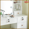 Vanity Makeup Desk Stool Set Dressing Table With 10 LED lights Mirror Drawers