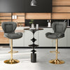 Adjustable Bar Stool Set of 2 Leather Swivel Dining Chair Upholstered Bar Stool