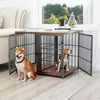Heavy Dog Crate Furniture Side Table Dog Kennel Cage 4 Doors & Removable Divider
