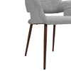 2Pcs Kitchen Dining Chairs Linen Fabric Padded Home Office Chair Set Hollow Back