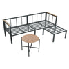 Outdoor Garden Patio Furniture with Chaise Lounge L-Shaped Corner Sectional Sofa