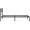 Metal Bed Frame with Headboard Black 80x200 cm