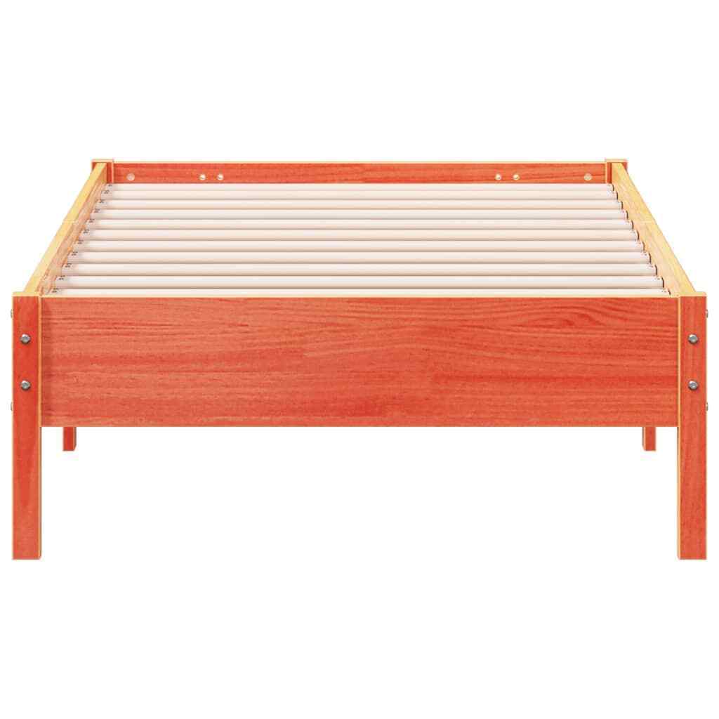 Bed Frame Wax Brown 75x190 Small Solid Wood Pine Q5N4
