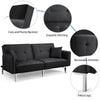 Modern Fabric Sofa Bed 3 Seater Click Clack Living Room Recliner Couch Sofa Grey