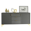 140cm Loft Retro Milled Fronts Sideboard I TV Unit Cabinet I Cupboard TV Stand