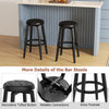 76CM Retro Kitchen Stools 360° Swivel Bar Stool Set of 2 Vintage Pub Stool Black