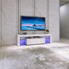 130CM Width White Modern TV Stand Matt Cabinet Unit High Gloss Door LED Light