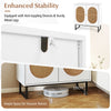 GAINOOM White Rattan Storage Cabinet 2 Door Buffet Sideboard w/Adjustable Shelf