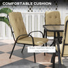 7 PCs Garden Dining Set w/ Umbrella Hole & Cushion, Beige