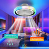 RGB LED Ceiling Fan Light Dimmable Adjustable Wind Speeds with Music Speaker