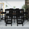 7 Piece Garden Bar Set Black Solid Wood Pine vidaXL
