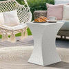 FATIVO Concrete Side Table Square Terrazzo Coffee Table Weather-Resistant Porch