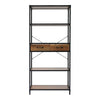 5 Tier Metal Wooden Bookcase Bookshelf Industrial Storage Display Shelving Unit