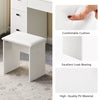 White Dressing Table Wood Makeup Desk with LED Mirror 7 Drawers Stool Bedroom