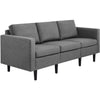3-Seater Sofa 189CM For Living Room Fabric Upholstered Couch, Light Grey