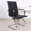 High Back PU Leather Reception Seat Home Office Chair Sled Base Conference Chair