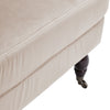 Single Seater Sofa Chair Beige Velvet Upholstered Armchair Rolling with Castors