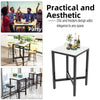 Industrial Tall Square Table Metal Dining Table Kitchen Cafe Bistro Furniture